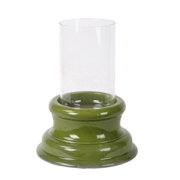 Privilege Privilege 66780 Ceramic & Glass Candle Holder - Green 66780
